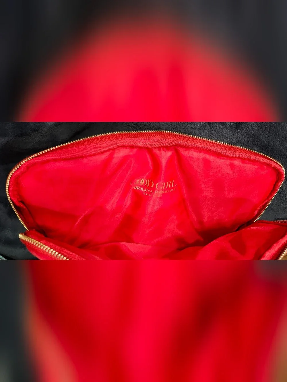 NWOT Carolina Herrera Red Puffer Tablet Case Gold Zipper
